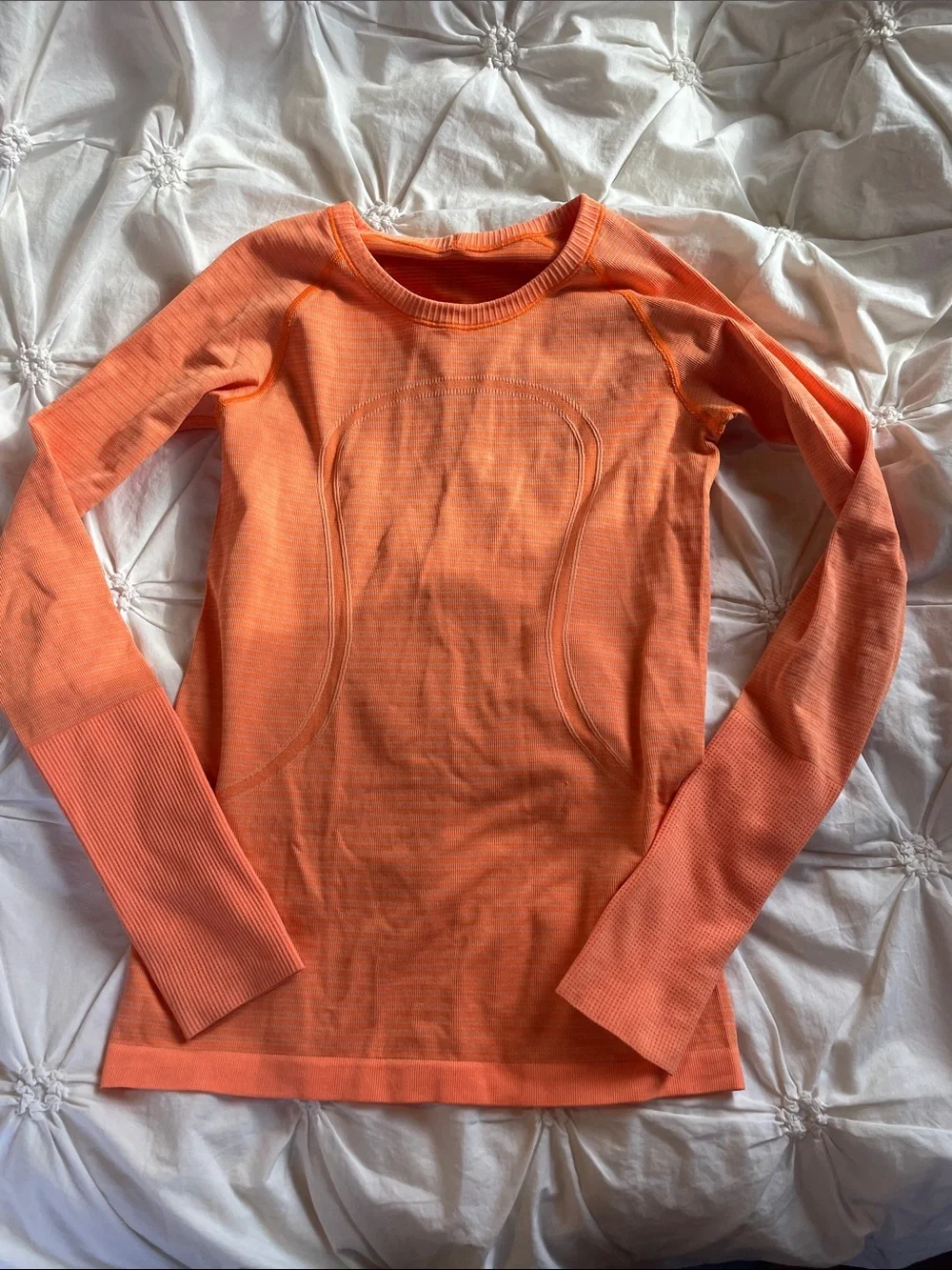 Women’s Long Sleeve Seamless Lulu Top - Orange 🍊🧡 - Picture 1 of 5